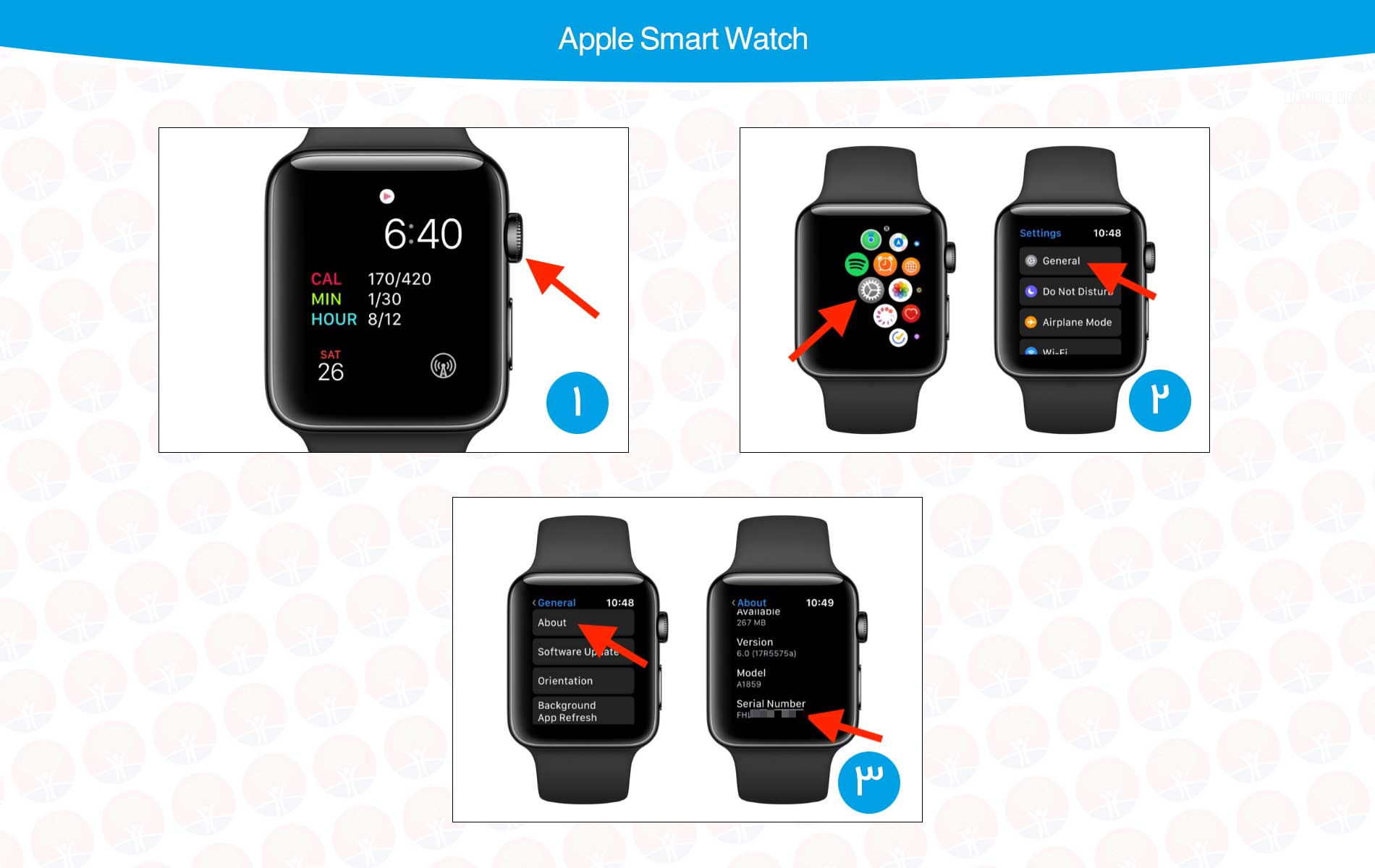 راهنمای پیدا کردن سریال / IMEI در Apple Smart Watch